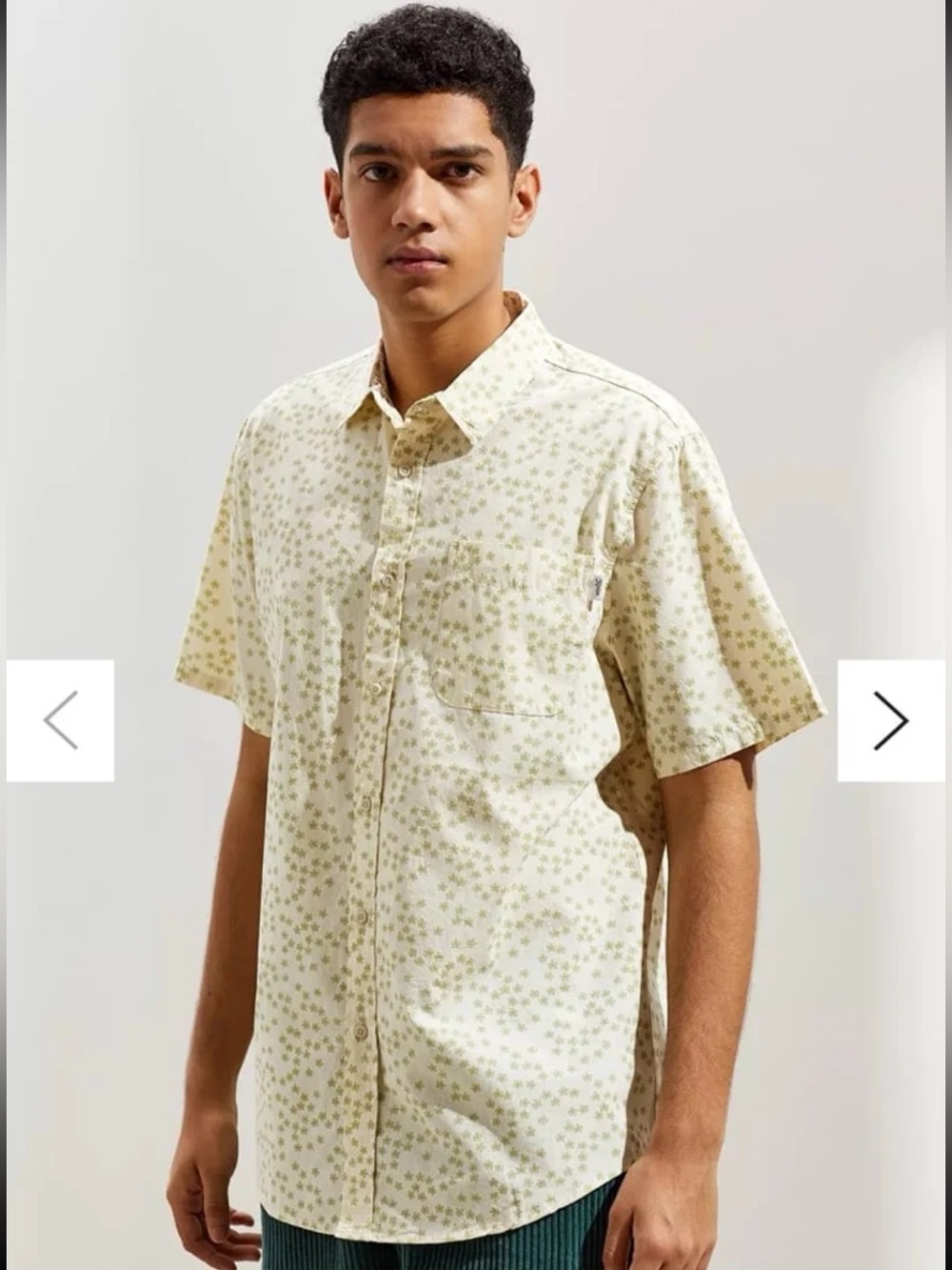 Urban Outfitters Katin Sakura Short Sleeve Button-Down Shirt-Size Small